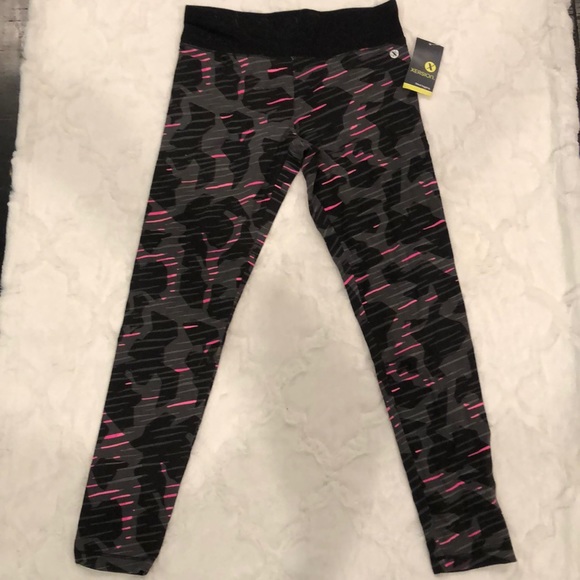 🎉🎉HP🎉🎉 Girls Black Pink Camo Stretch Leggings Pants - Picture 2 of 7